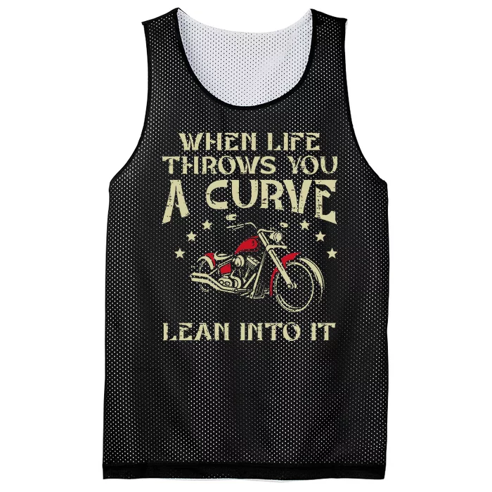 Biker When Life Throws You A Curve Motorcycle Mesh Reversible Basketball Jersey Tank