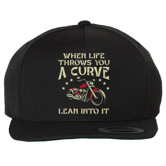 Biker When Life Throws You A Curve Motorcycle Wool Snapback Cap