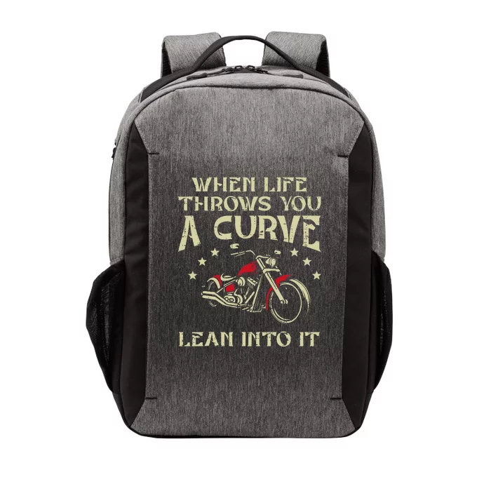 Biker When Life Throws You A Curve Motorcycle Vector Backpack