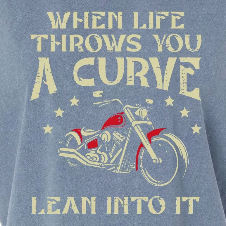 Biker When Life Throws You A Curve Motorcycle Garment-Dyed Women's Muscle Tee