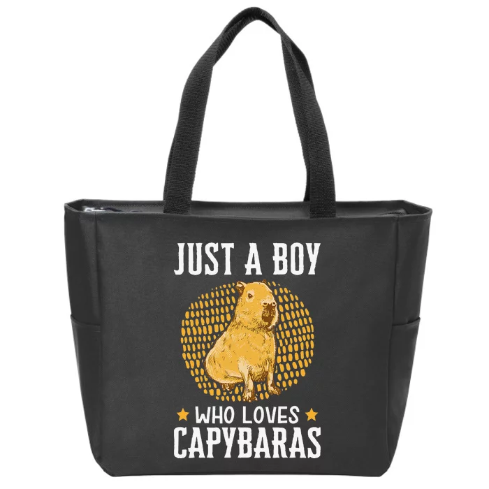 Boy who loves Capybaras South American Capybara Zip Tote Bag