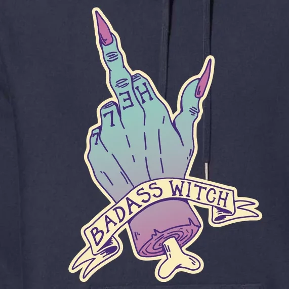 Badass Witch Middle Finger Premium Hoodie