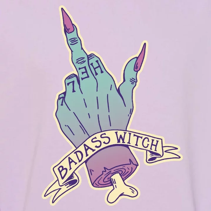 Badass Witch Middle Finger Garment-Dyed Sweatshirt