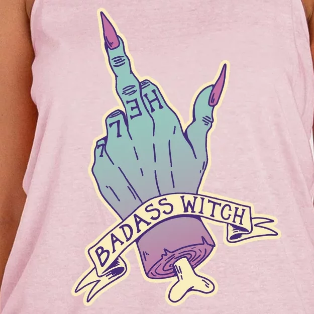 Badass Witch Middle Finger Women's Knotted Racerback Tank