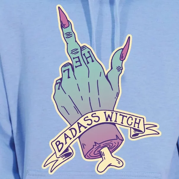 Badass Witch Middle Finger Unisex Surf Hoodie