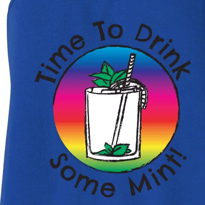 Bourbon Whiskey Mint Julep Mojito Rum Vacation Day Ing Gift Women's Racerback Tank