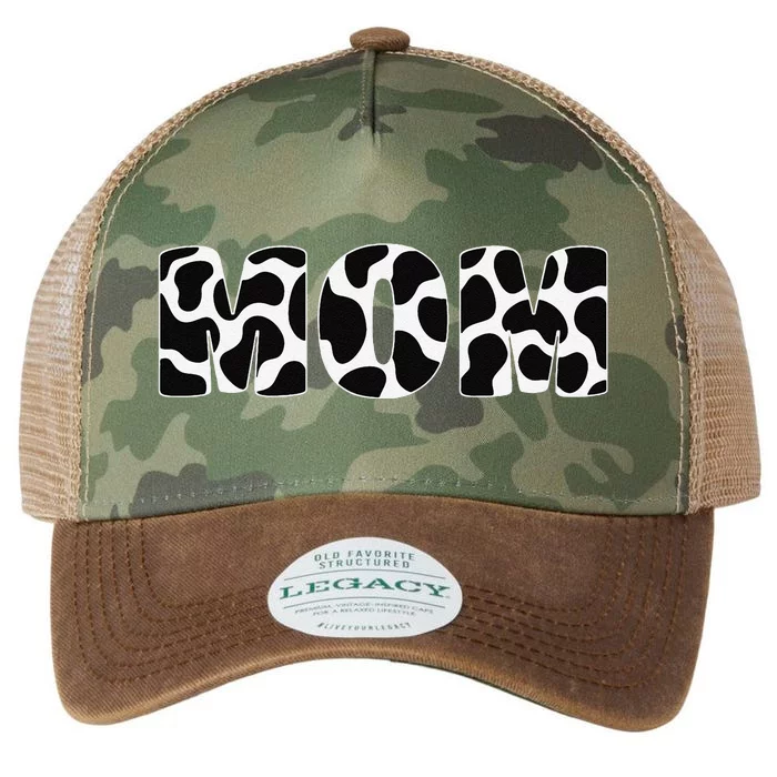 Black White Mom Cow Print Animal Pattern Legacy Tie Dye Trucker Hat