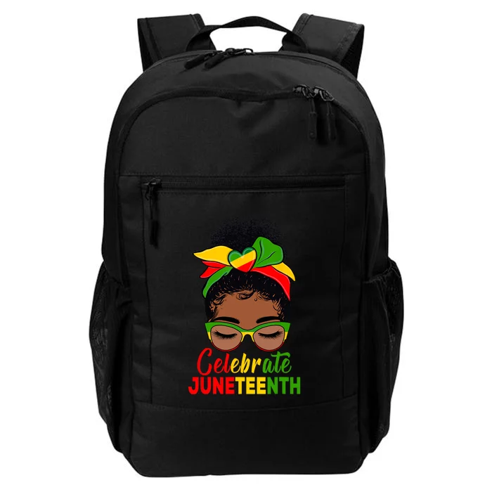 Black Wo Messy Bun Juneteenth Celebrate Indepedence Day Daily Commute Backpack