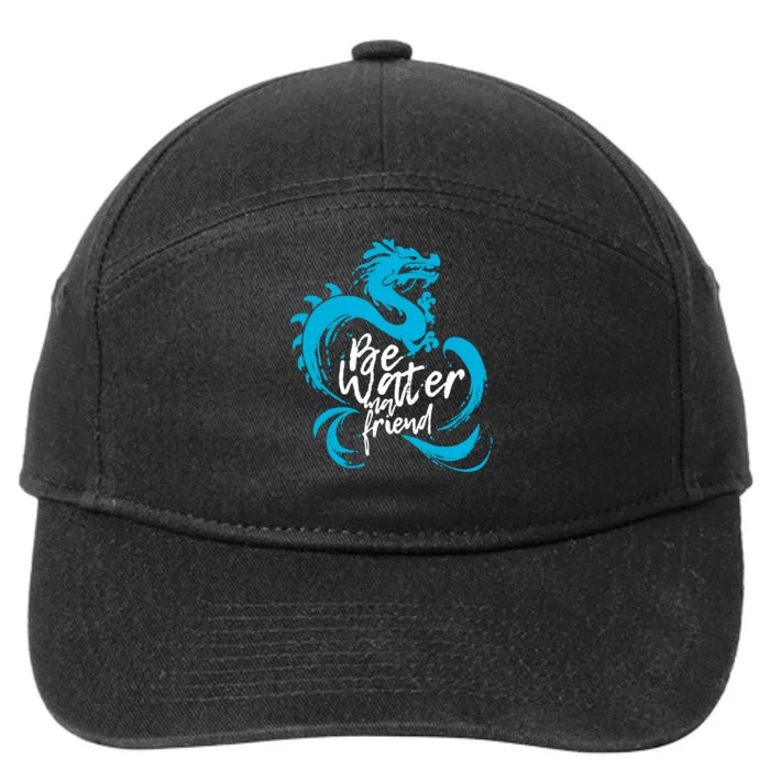 Be Water My Friend Water Dragon 7-Panel Snapback Hat