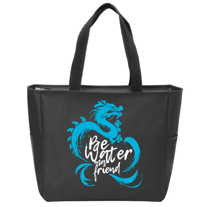 Be Water My Friend Water Dragon Zip Tote Bag