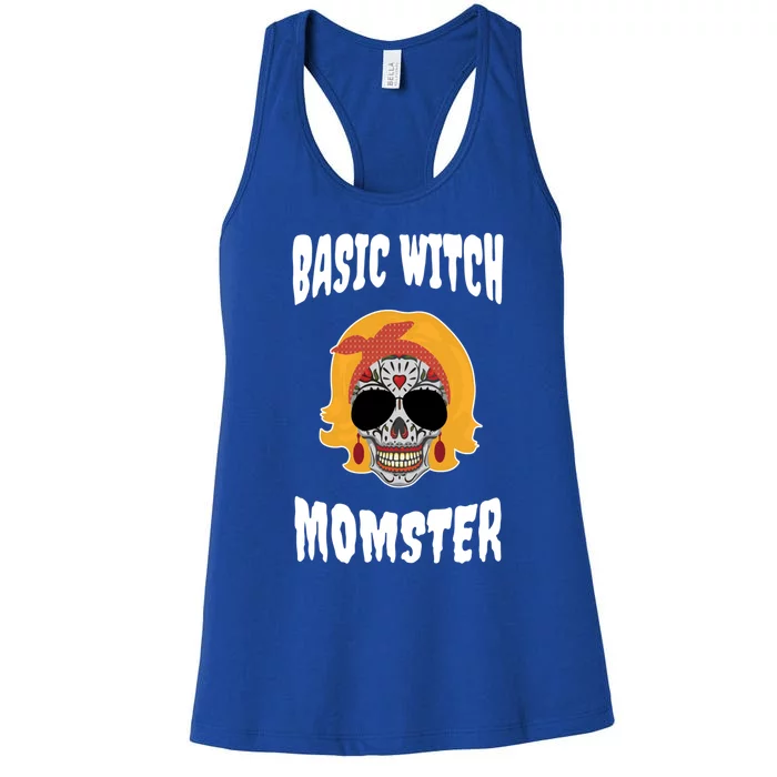 Basic Witch Momster Sugar Skull Ginger Mom Funny Mother Gift Women's Racerback Tank