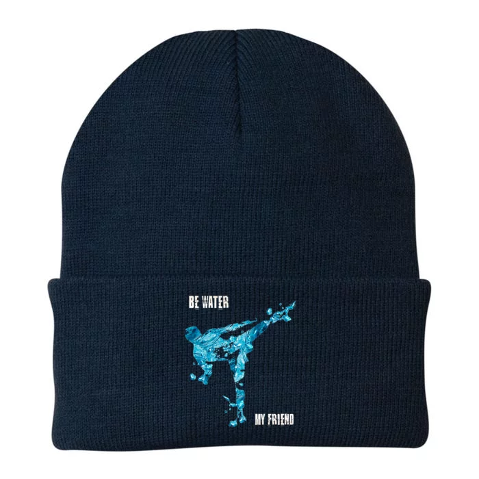 Be Water My Friend Ripple Quote Knit Cap Winter Beanie