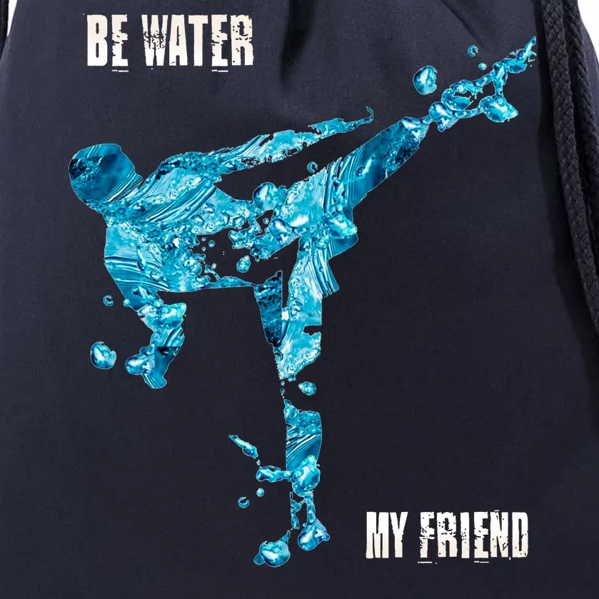 Be Water My Friend Ripple Quote Drawstring Bag