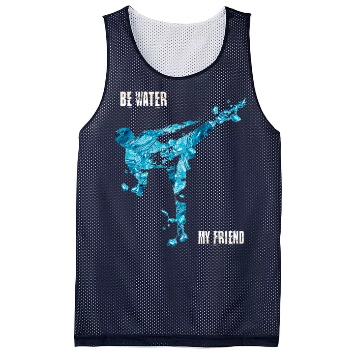 Be Water My Friend Ripple Quote Mesh Reversible Basketball Jersey Tank