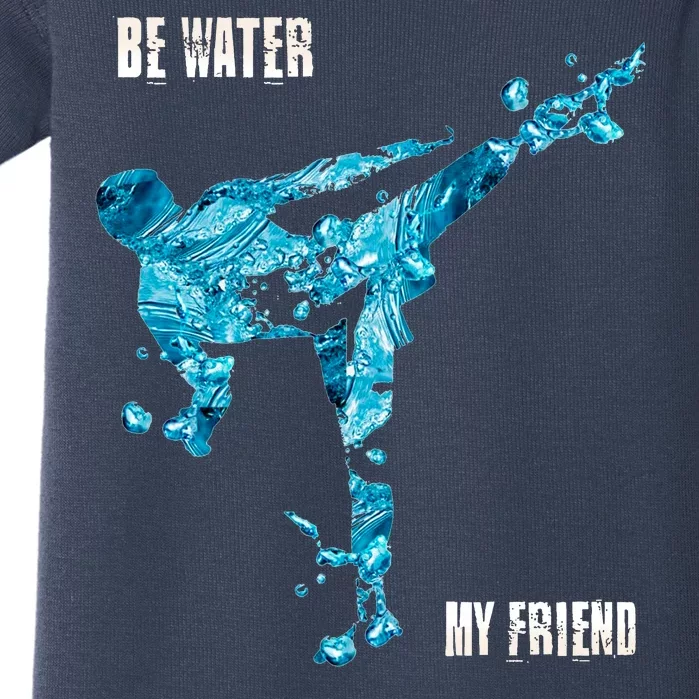 Be Water My Friend Ripple Quote Baby Bodysuit