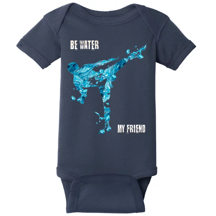 Be Water My Friend Ripple Quote Baby Bodysuit