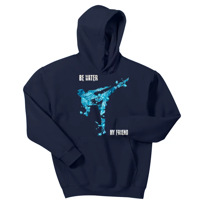 Be Water My Friend Ripple Quote Kids Hoodie