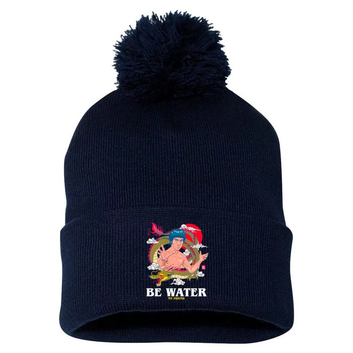 Be Water My Friend Pom Pom 12in Knit Beanie