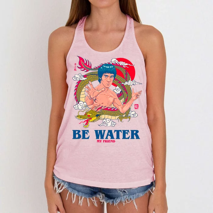 Be Water My Friend Women's Knotted Racerback Tank