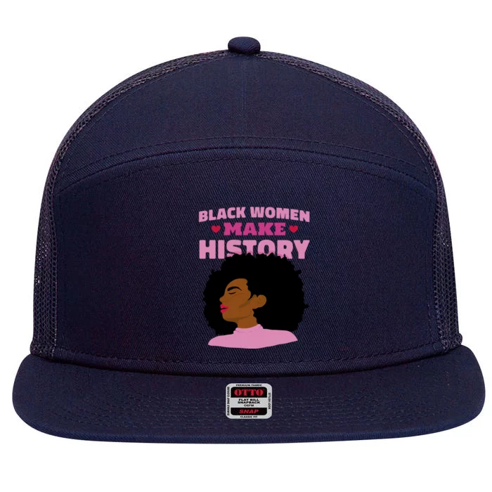 Black Women Make History Female 7 Panel Mesh Trucker Snapback Hat