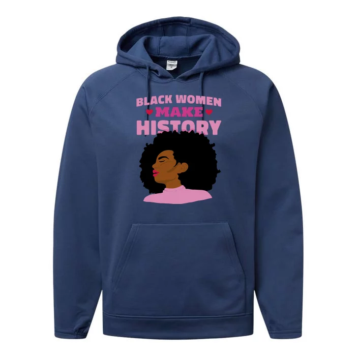 Black Women Make History Female Performance Fleece Hoodie