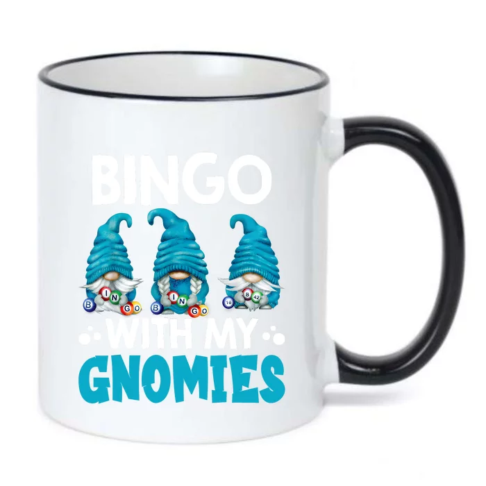 Bingo With My Gnomies Funny Bingo Gnome Black Color Changing Mug