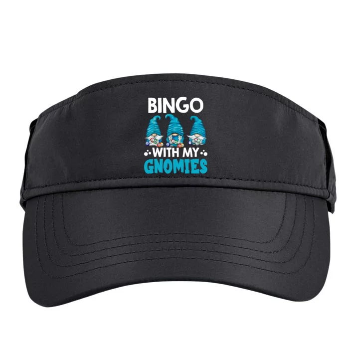 Bingo With My Gnomies Funny Bingo Gnome Adult Drive Performance Visor