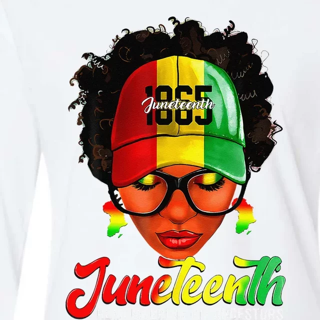 Black Women Messy Bun Juneteenth Remembering My Ancestors Womens Cotton Relaxed Long Sleeve T-Shirt