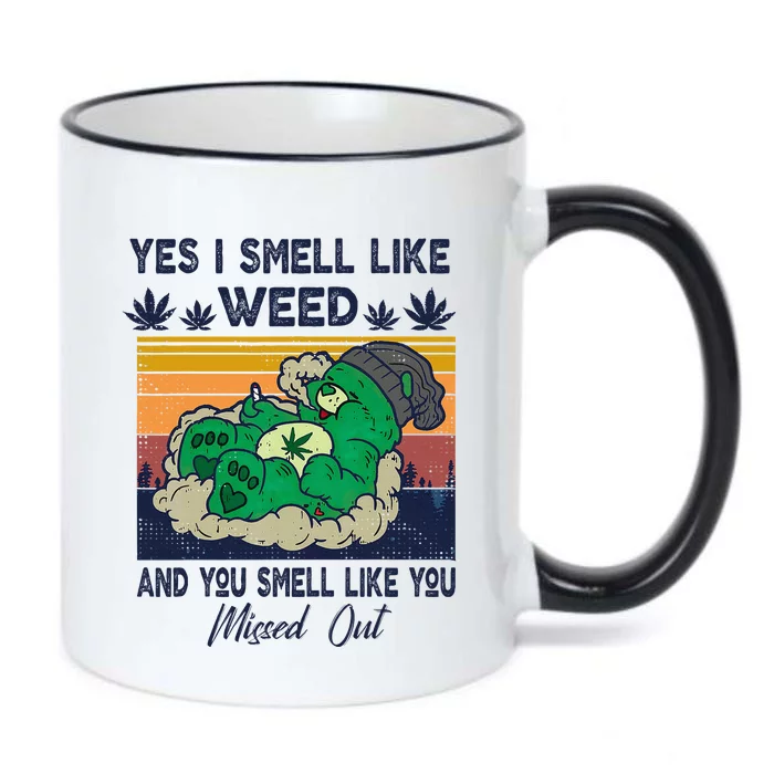 Bear Weed Marijuana 420 Smoker Yes I Smell Like Weed Black Color Changing Mug