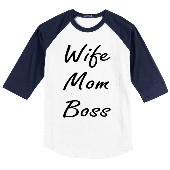 Boss Wife Mom Mother Thank You Gift Baseball Sleeve Shirt