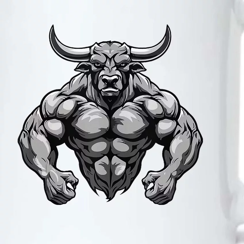 Bull With Muscles Taurus Workout Gym Black Color Changing Mug