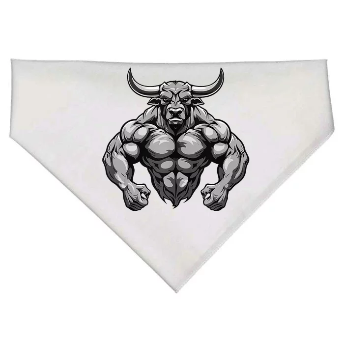 Bull With Muscles Taurus Workout Gym USA-Made Doggie Bandana