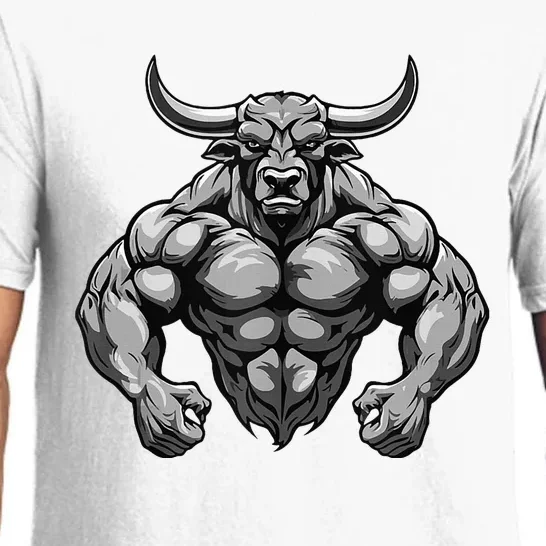 Bull With Muscles Taurus Workout Gym Pajama Set