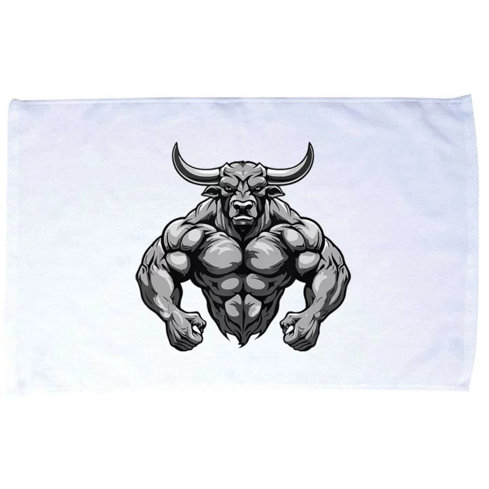 Bull With Muscles Taurus Workout Gym Microfiber Hand Towel