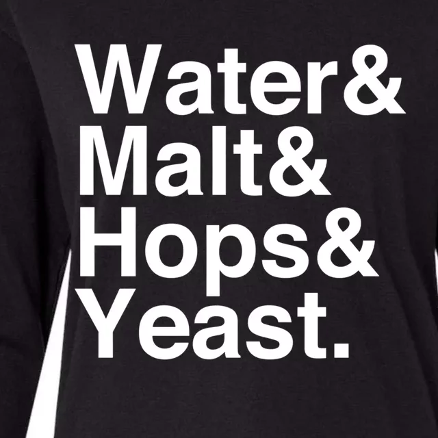 Beer Water Malt Hops Yeast Beer Great Gift Womens Cotton Relaxed Long Sleeve T-Shirt