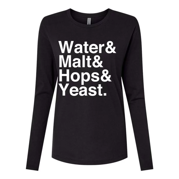 Beer Water Malt Hops Yeast Beer Great Gift Womens Cotton Relaxed Long Sleeve T-Shirt