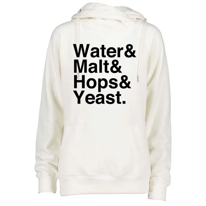 Beer Water Malt Hops Yeast Beer Great Gift Womens Funnel Neck Pullover Hood