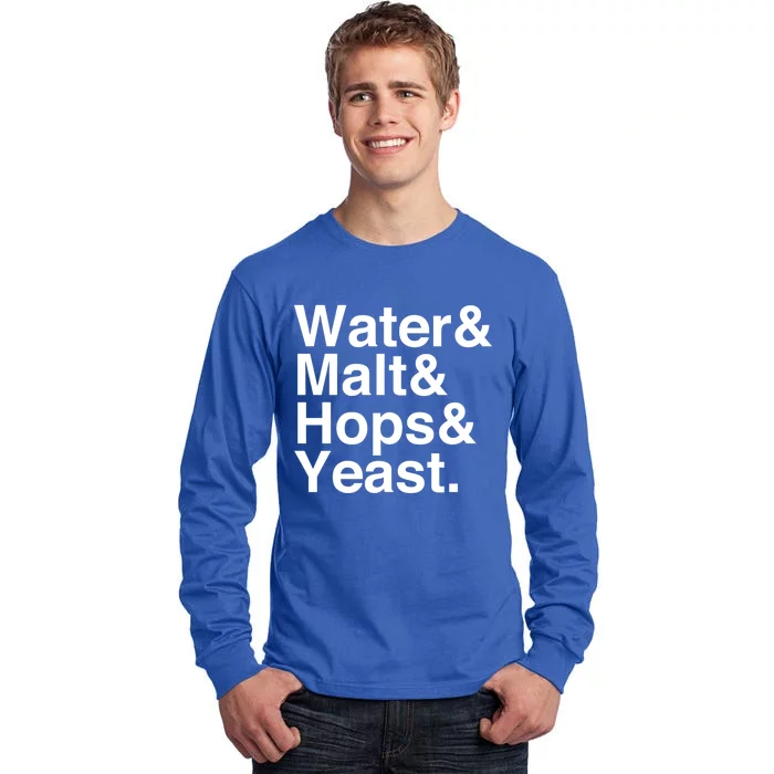 Beer Water Malt Hops Yeast Beer Great Gift Tall Long Sleeve T-Shirt