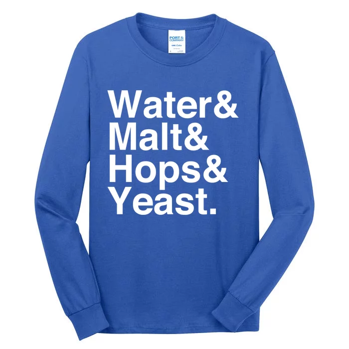 Beer Water Malt Hops Yeast Beer Great Gift Tall Long Sleeve T-Shirt