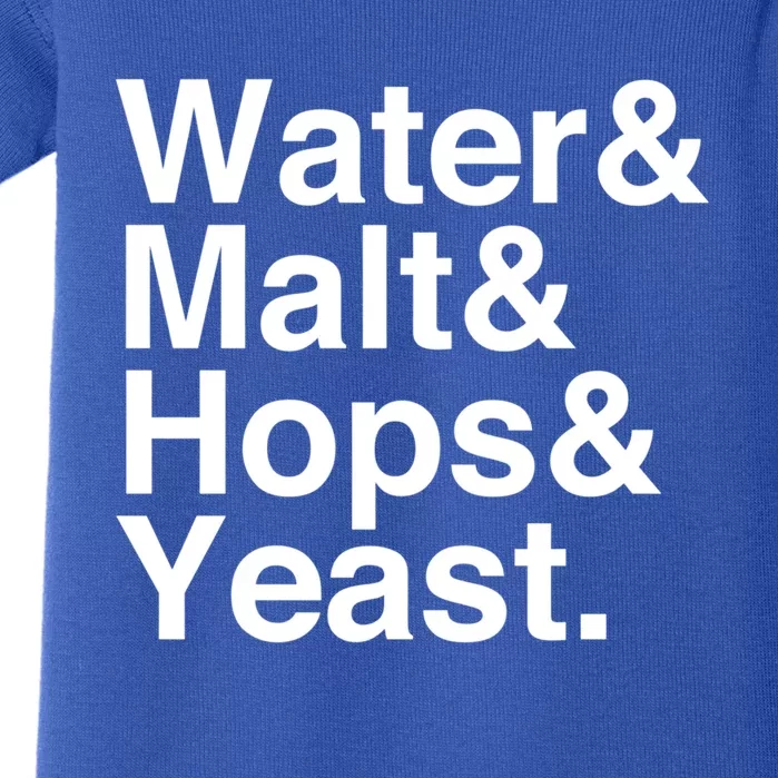 Beer Water Malt Hops Yeast Beer Great Gift Baby Bodysuit