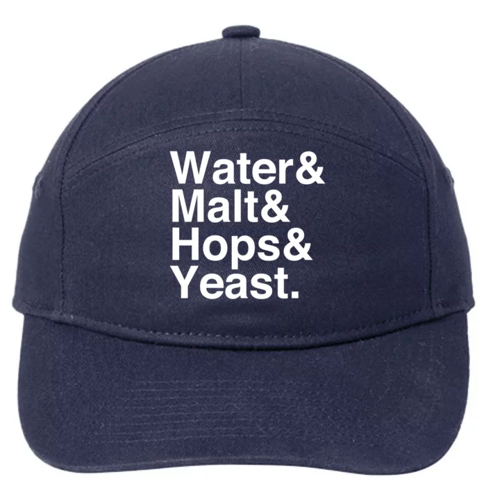 Beer Water Malt Hops Yeast Beer Great Gift 7-Panel Snapback Hat