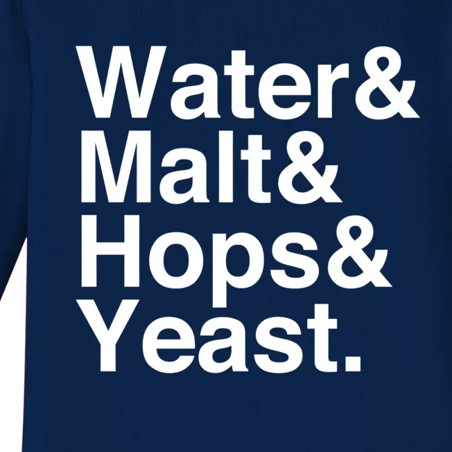 Beer Water Malt Hops Yeast Beer Great Gift Baby Long Sleeve Bodysuit