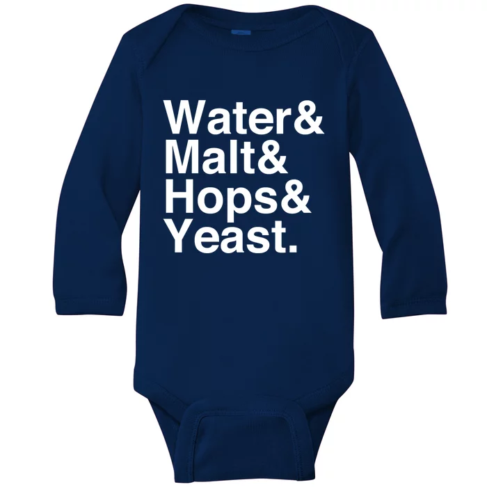 Beer Water Malt Hops Yeast Beer Great Gift Baby Long Sleeve Bodysuit