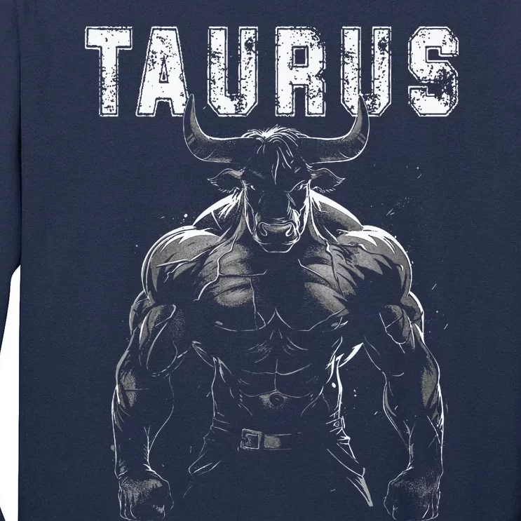 Bull With Muscles Taurus Workout Gym Tall Long Sleeve T-Shirt