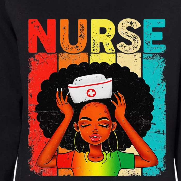 Black Woman Nurse Afro Black History Month Juneteenth Retro Womens California Wash Sweatshirt