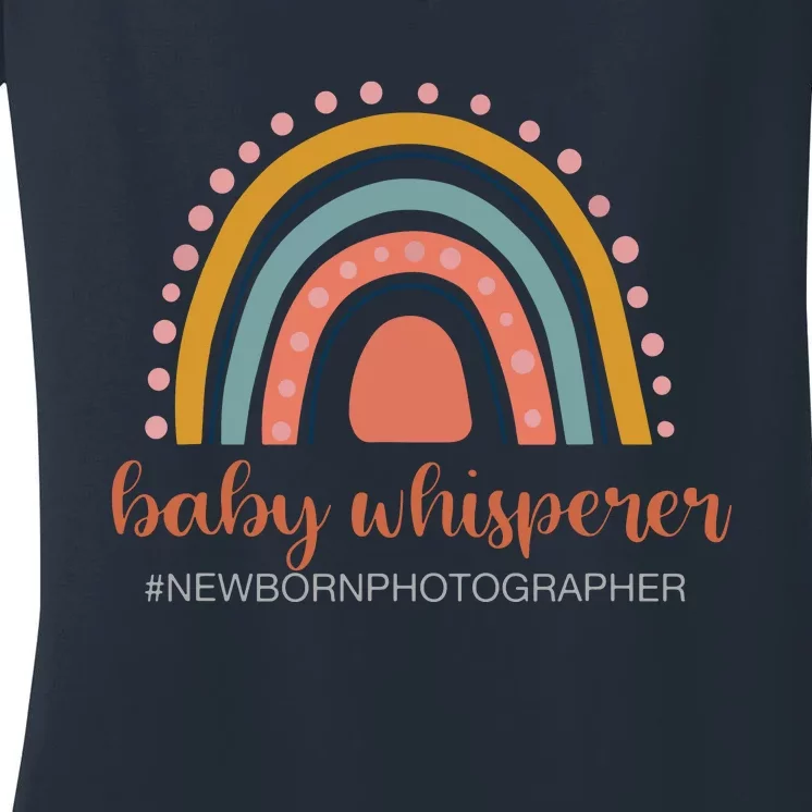 Baby Whisperer Newborn Photographer Rainbow Photographer Women's V-Neck T-Shirt