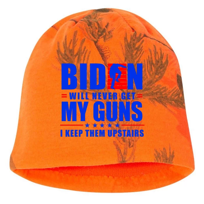 Biden Will Never Take My Guns Away I Keep Them Upstairs Kati - Camo Knit Beanie