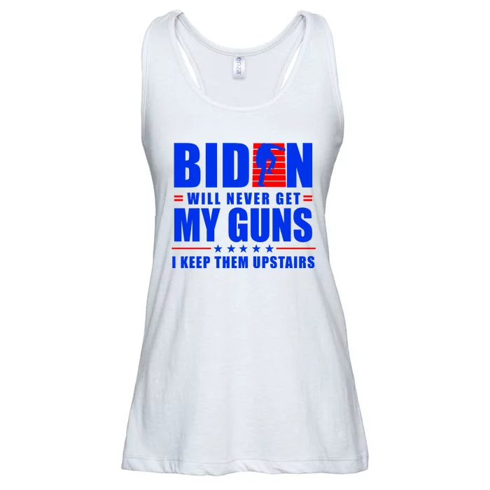 Biden Will Never Take My Guns Away I Keep Them Upstairs Ladies Essential Flowy Tank