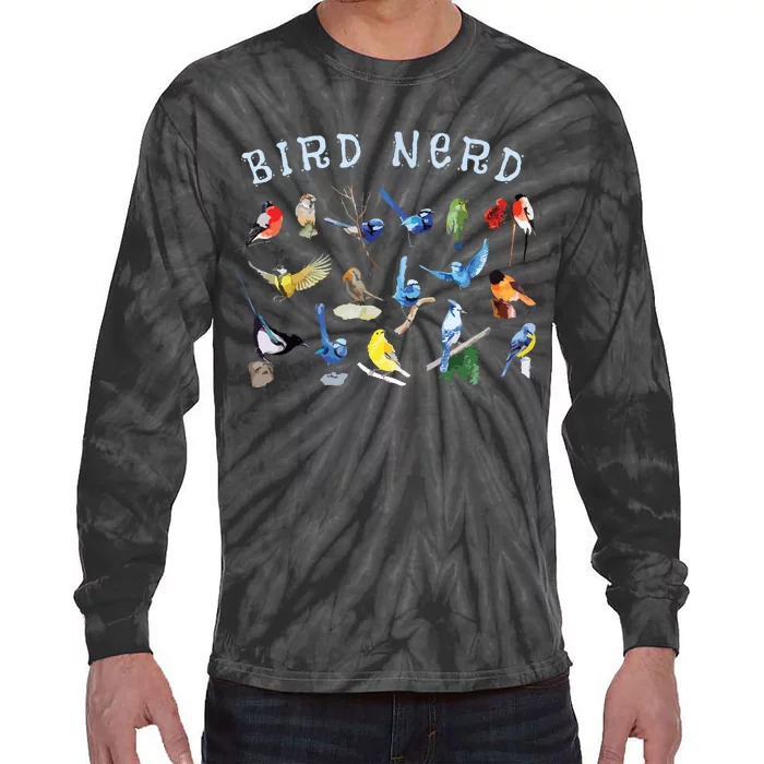 Bird Watching Nerd Birdwatching Birds Lover Cute Funny Gift Tie-Dye Long Sleeve Shirt