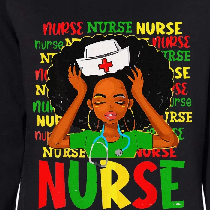 Black Woman Nurse Afro Retro Juneteenth Black History Month Womens California Wash Sweatshirt